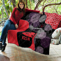 Zapatista Territories Quilt Mexico with EZLN Masked Face and Floral - Wonder Print Shop