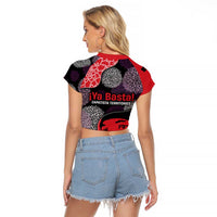 Zapatista Territories Raglan Cropped T Shirt Mexico with EZLN Masked Face and Floral - Wonder Print Shop