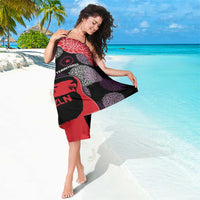 Zapatista Territories Sarong Mexico with EZLN Masked Face and Floral - Wonder Print Shop