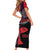 Zapatista Territories Short Sleeve Bodycon Dress Mexico with EZLN Masked Face and Floral - Wonder Print Shop