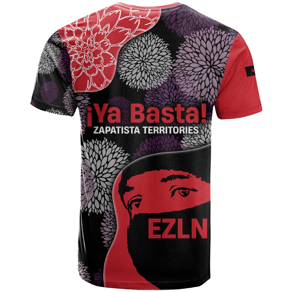 Zapatista Territories T Shirt Mexico with EZLN Masked Face and Floral - Wonder Print Shop