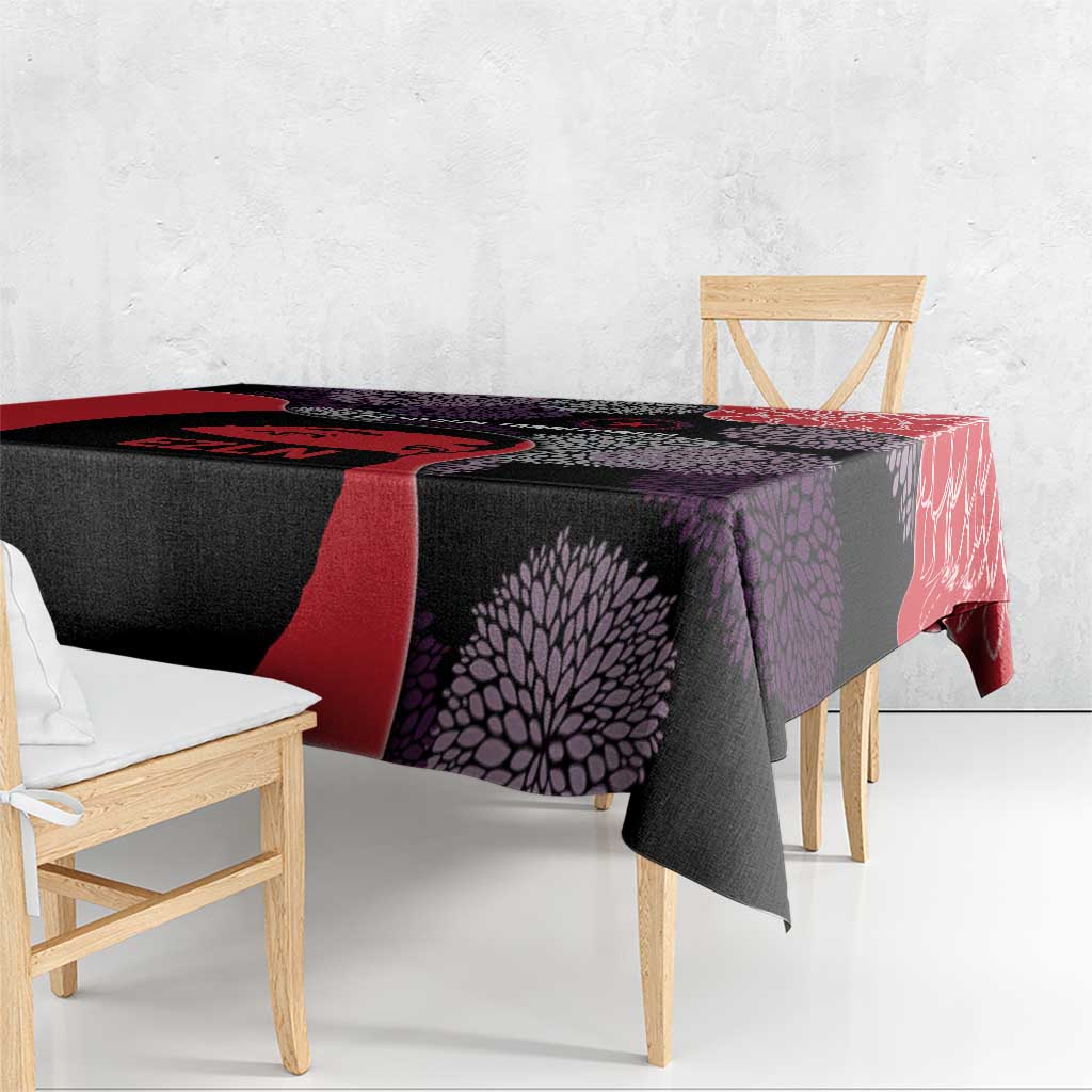 Zapatista Territories Tablecloth Mexico with EZLN Masked Face and Floral - Wonder Print Shop