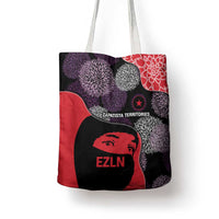 Zapatista Territories Tote Bag Mexico with EZLN Masked Face and Floral - Wonder Print Shop