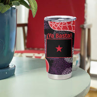Zapatista Territories Tumbler Cup Mexico with EZLN Masked Face and Floral - Wonder Print Shop