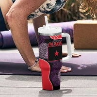 Zapatista Territories Tumbler With Handle Mexico with EZLN Masked Face and Floral - Wonder Print Shop