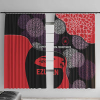 Zapatista Territories Window Curtain Mexico with EZLN Masked Face and Floral - Wonder Print Shop