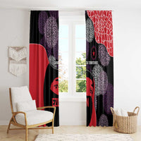 Zapatista Territories Window Curtain Mexico with EZLN Masked Face and Floral - Wonder Print Shop