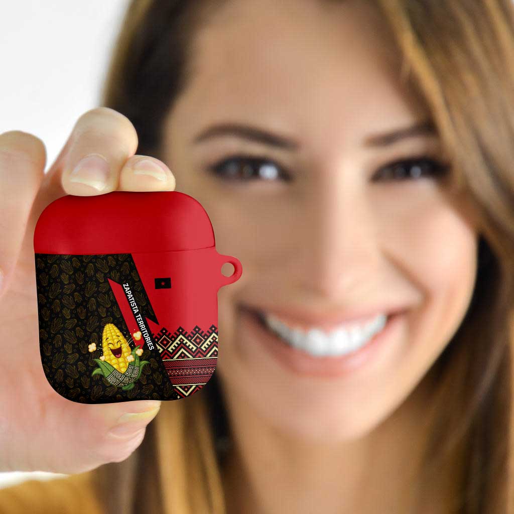 Zapatista Territories AirPods Case Mexico with Corn Graphic and Indigenous Pattern Semillas de Libertad - Wonder Print Shop