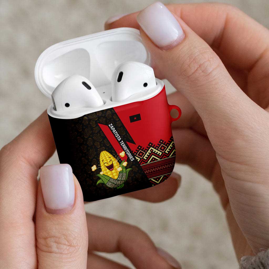 Zapatista Territories AirPods Case Mexico with Corn Graphic and Indigenous Pattern Semillas de Libertad - Wonder Print Shop