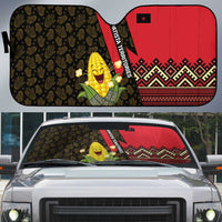 Zapatista Territories Auto Sun Shade Mexico with Corn Graphic and Indigenous Pattern Semillas de Libertad - Wonder Print Shop