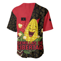 Zapatista Territories Baseball Jersey Mexico with Corn Graphic and Indigenous Pattern Semillas de Libertad - Wonder Print Shop