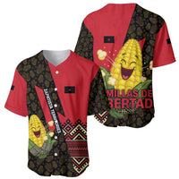 Zapatista Territories Baseball Jersey Mexico with Corn Graphic and Indigenous Pattern Semillas de Libertad - Wonder Print Shop