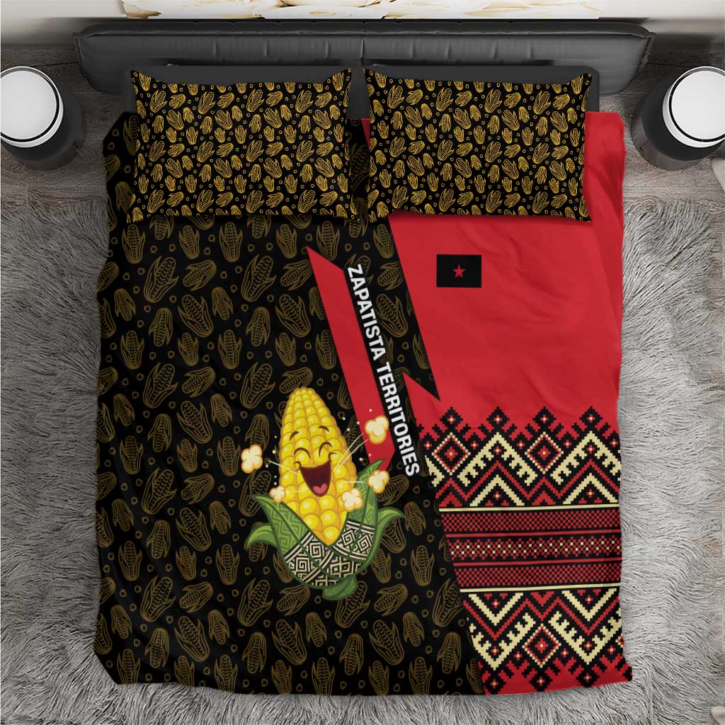 Zapatista Territories Bedding Set Mexico with Corn Graphic and Indigenous Pattern Semillas de Libertad - Wonder Print Shop