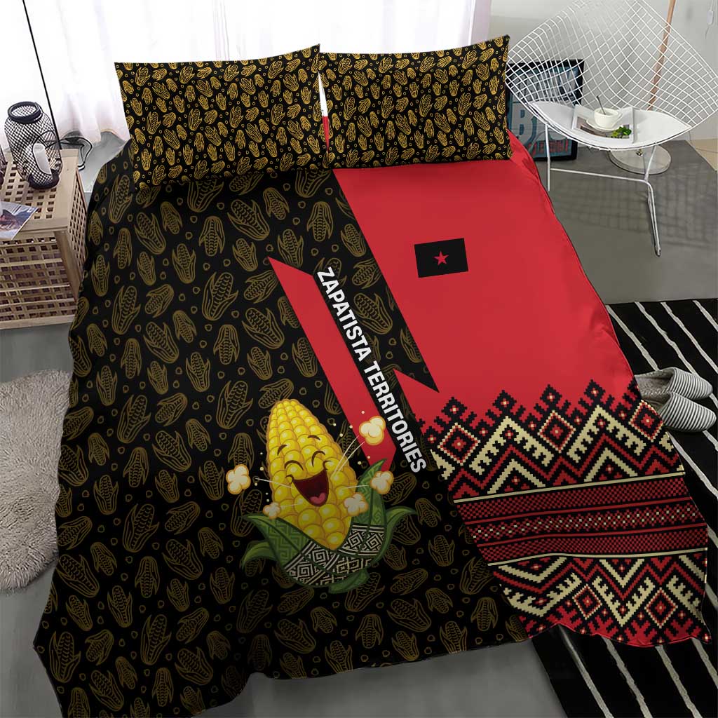 Zapatista Territories Bedding Set Mexico with Corn Graphic and Indigenous Pattern Semillas de Libertad - Wonder Print Shop