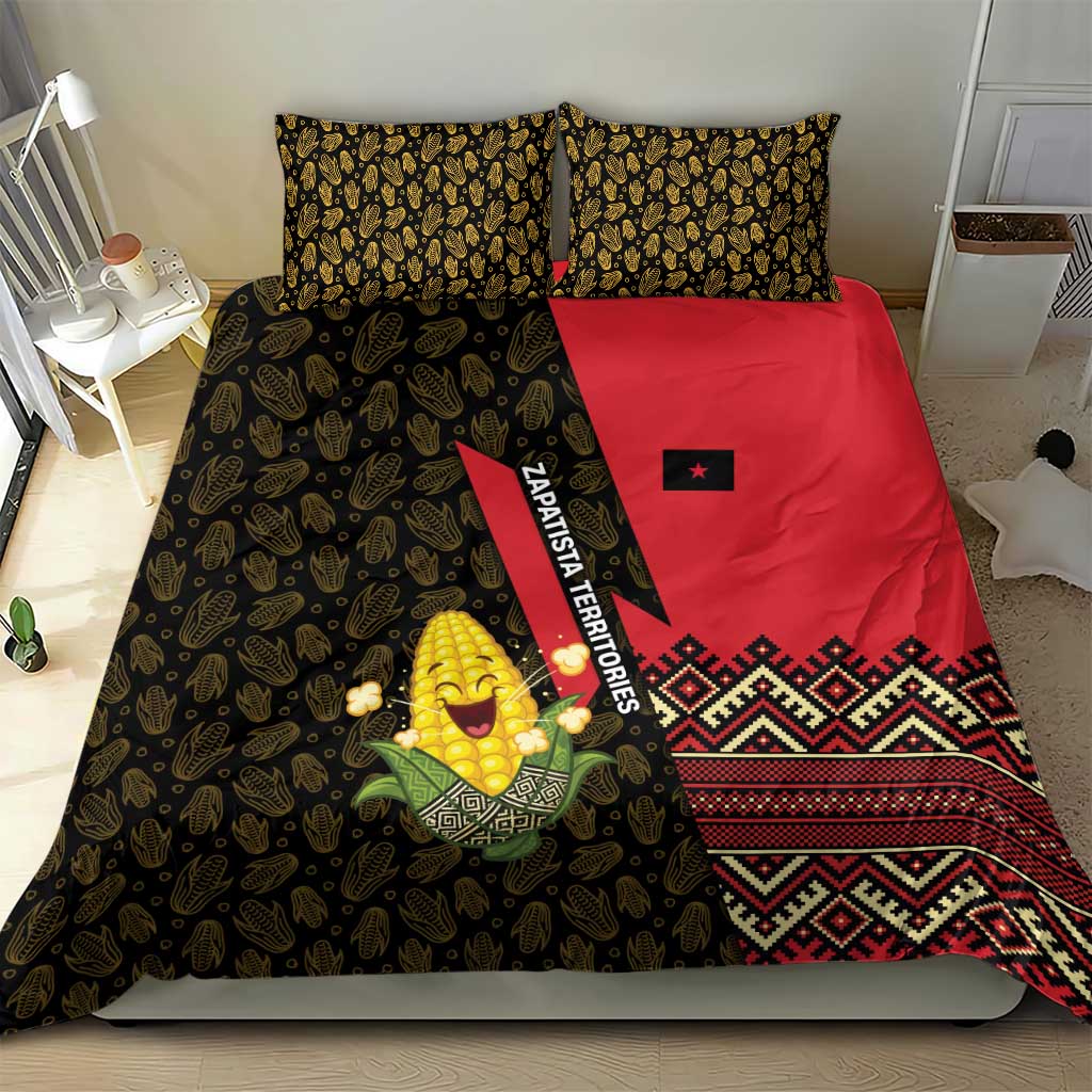 Zapatista Territories Bedding Set Mexico with Corn Graphic and Indigenous Pattern Semillas de Libertad - Wonder Print Shop