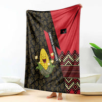 Zapatista Territories Blanket Mexico with Corn Graphic and Indigenous Pattern Semillas de Libertad - Wonder Print Shop