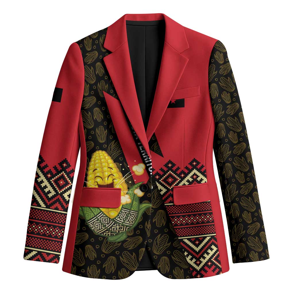 Zapatista Territories Blazer Mexico with Corn Graphic and Indigenous Pattern Semillas de Libertad - Wonder Print Shop