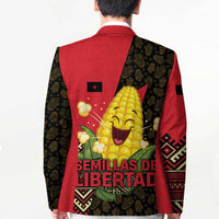 Zapatista Territories Blazer Mexico with Corn Graphic and Indigenous Pattern Semillas de Libertad - Wonder Print Shop