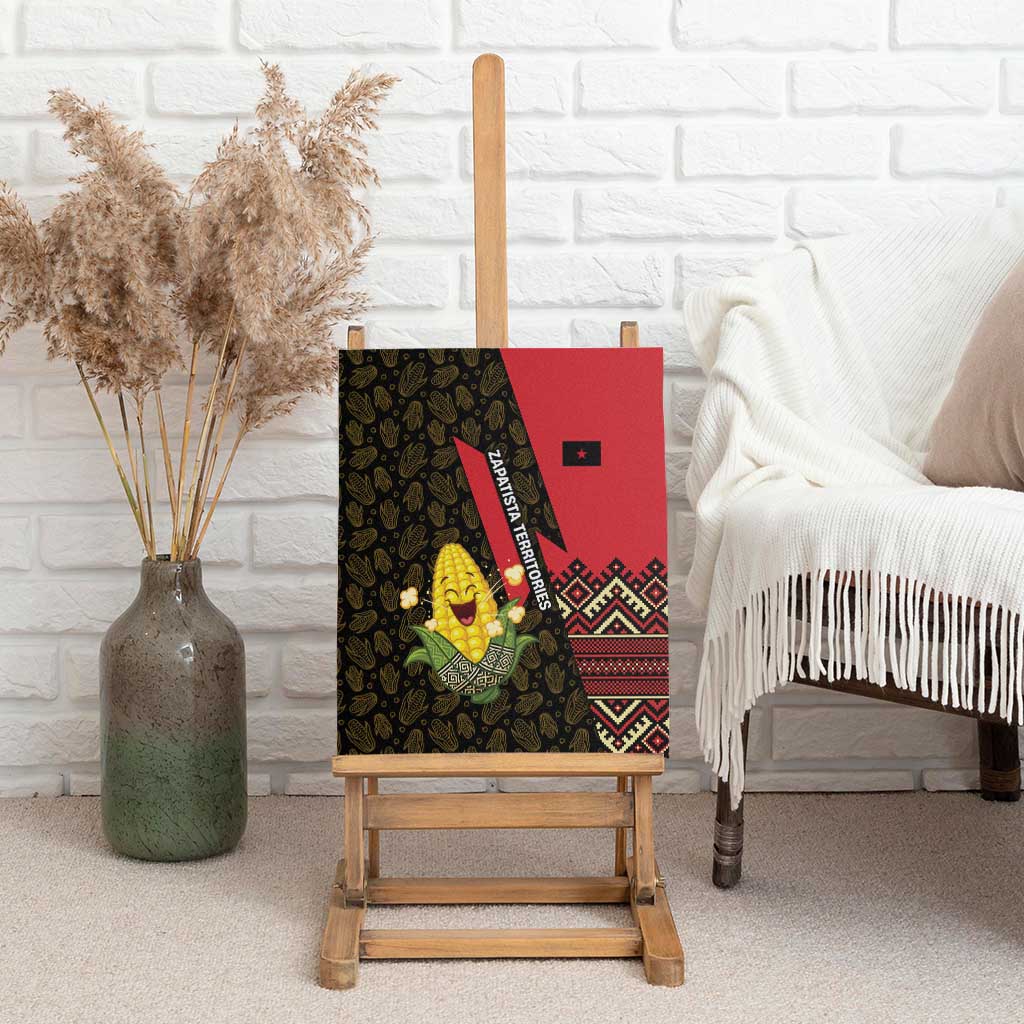 Zapatista Territories Canvas Wall Art Mexico with Corn Graphic and Indigenous Pattern Semillas de Libertad - Wonder Print Shop