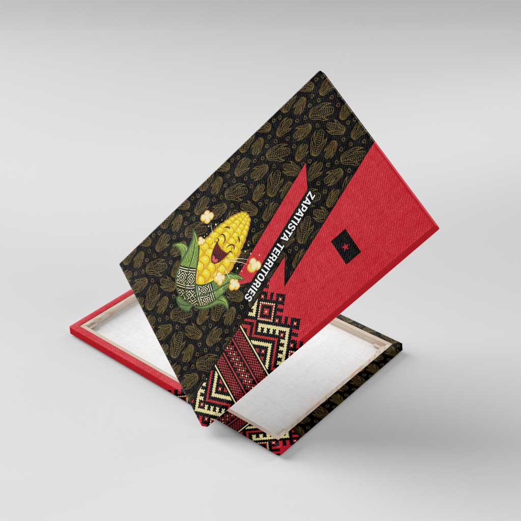 Zapatista Territories Canvas Wall Art Mexico with Corn Graphic and Indigenous Pattern Semillas de Libertad - Wonder Print Shop
