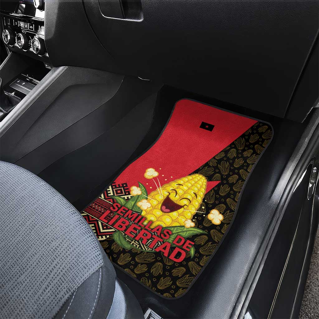 Zapatista Territories Car Mats Mexico with Corn Graphic and Indigenous Pattern Semillas de Libertad - Wonder Print Shop