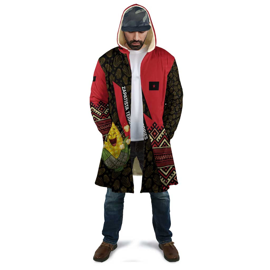 Zapatista Territories Cloak Mexico with Corn Graphic and Indigenous Pattern Semillas de Libertad - Wonder Print Shop