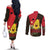 Zapatista Territories Couples Matching Off The Shoulder Long Sleeve Dress and Long Sleeve Button Shirt Mexico with Corn Graphic and Indigenous Pattern Semillas de Libertad - Wonder Print Shop