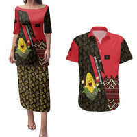 Zapatista Territories Couples Matching Puletasi and Hawaiian Shirt Mexico with Corn Graphic and Indigenous Pattern Semillas de Libertad - Wonder Print Shop