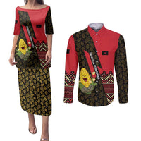 Zapatista Territories Couples Matching Puletasi and Long Sleeve Button Shirt Mexico with Corn Graphic and Indigenous Pattern Semillas de Libertad - Wonder Print Shop