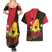 Zapatista Territories Couples Matching Summer Maxi Dress and Hawaiian Shirt Mexico with Corn Graphic and Indigenous Pattern Semillas de Libertad - Wonder Print Shop