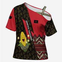 Zapatista Territories Cross Shoulder Shirt Mexico with Corn Graphic and Indigenous Pattern Semillas de Libertad - Wonder Print Shop