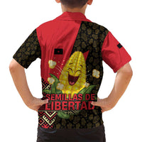 Zapatista Territories Family Matching Long Sleeve Bodycon Dress and Hawaiian Shirt Mexico with Corn Graphic and Indigenous Pattern Semillas de Libertad - Wonder Print Shop
