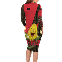 Zapatista Territories Family Matching Long Sleeve Bodycon Dress and Hawaiian Shirt Mexico with Corn Graphic and Indigenous Pattern Semillas de Libertad - Wonder Print Shop