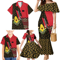 Zapatista Territories Family Matching Mermaid Dress and Hawaiian Shirt Mexico with Corn Graphic and Indigenous Pattern Semillas de Libertad - Wonder Print Shop