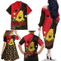 Zapatista Territories Family Matching Off The Shoulder Long Sleeve Dress and Hawaiian Shirt Mexico with Corn Graphic and Indigenous Pattern Semillas de Libertad - Wonder Print Shop