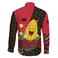 Zapatista Territories Family Matching Off The Shoulder Long Sleeve Dress and Hawaiian Shirt Mexico with Corn Graphic and Indigenous Pattern Semillas de Libertad - Wonder Print Shop