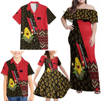 Zapatista Territories Family Matching Off Shoulder Maxi Dress and Hawaiian Shirt Mexico with Corn Graphic and Indigenous Pattern Semillas de Libertad - Wonder Print Shop