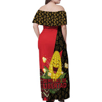 Zapatista Territories Family Matching Off Shoulder Maxi Dress and Hawaiian Shirt Mexico with Corn Graphic and Indigenous Pattern Semillas de Libertad - Wonder Print Shop