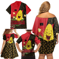 Zapatista Territories Family Matching Off Shoulder Short Dress and Hawaiian Shirt Mexico with Corn Graphic and Indigenous Pattern Semillas de Libertad - Wonder Print Shop