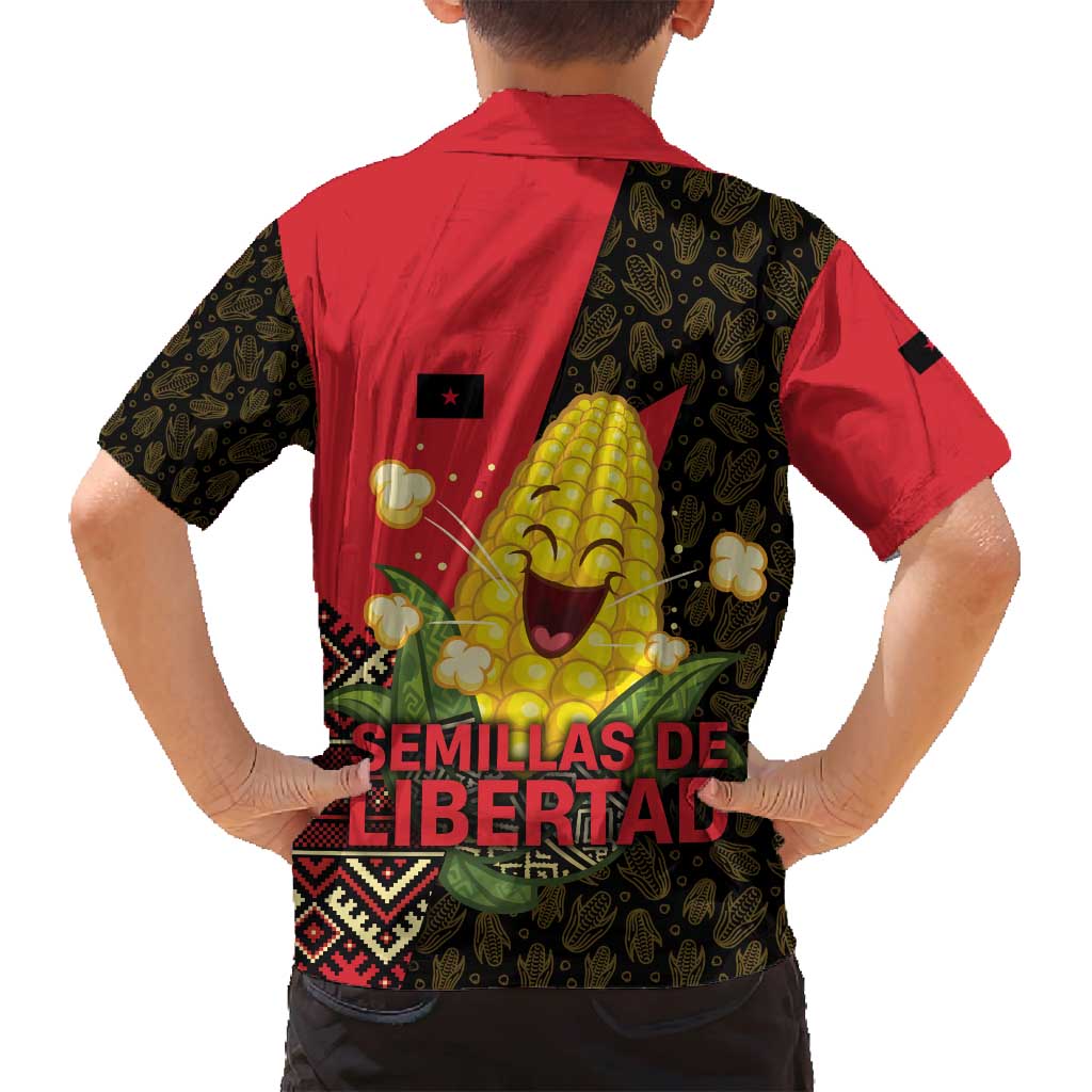 Zapatista Territories Family Matching Puletasi and Hawaiian Shirt Mexico with Corn Graphic and Indigenous Pattern Semillas de Libertad - Wonder Print Shop