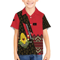 Zapatista Territories Family Matching Puletasi and Hawaiian Shirt Mexico with Corn Graphic and Indigenous Pattern Semillas de Libertad - Wonder Print Shop