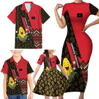 Zapatista Territories Family Matching Short Sleeve Bodycon Dress and Hawaiian Shirt Mexico with Corn Graphic and Indigenous Pattern Semillas de Libertad - Wonder Print Shop