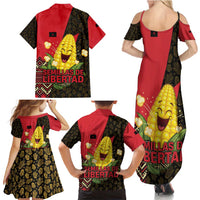 Zapatista Territories Family Matching Summer Maxi Dress and Hawaiian Shirt Mexico with Corn Graphic and Indigenous Pattern Semillas de Libertad - Wonder Print Shop