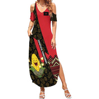 Zapatista Territories Family Matching Summer Maxi Dress and Hawaiian Shirt Mexico with Corn Graphic and Indigenous Pattern Semillas de Libertad - Wonder Print Shop