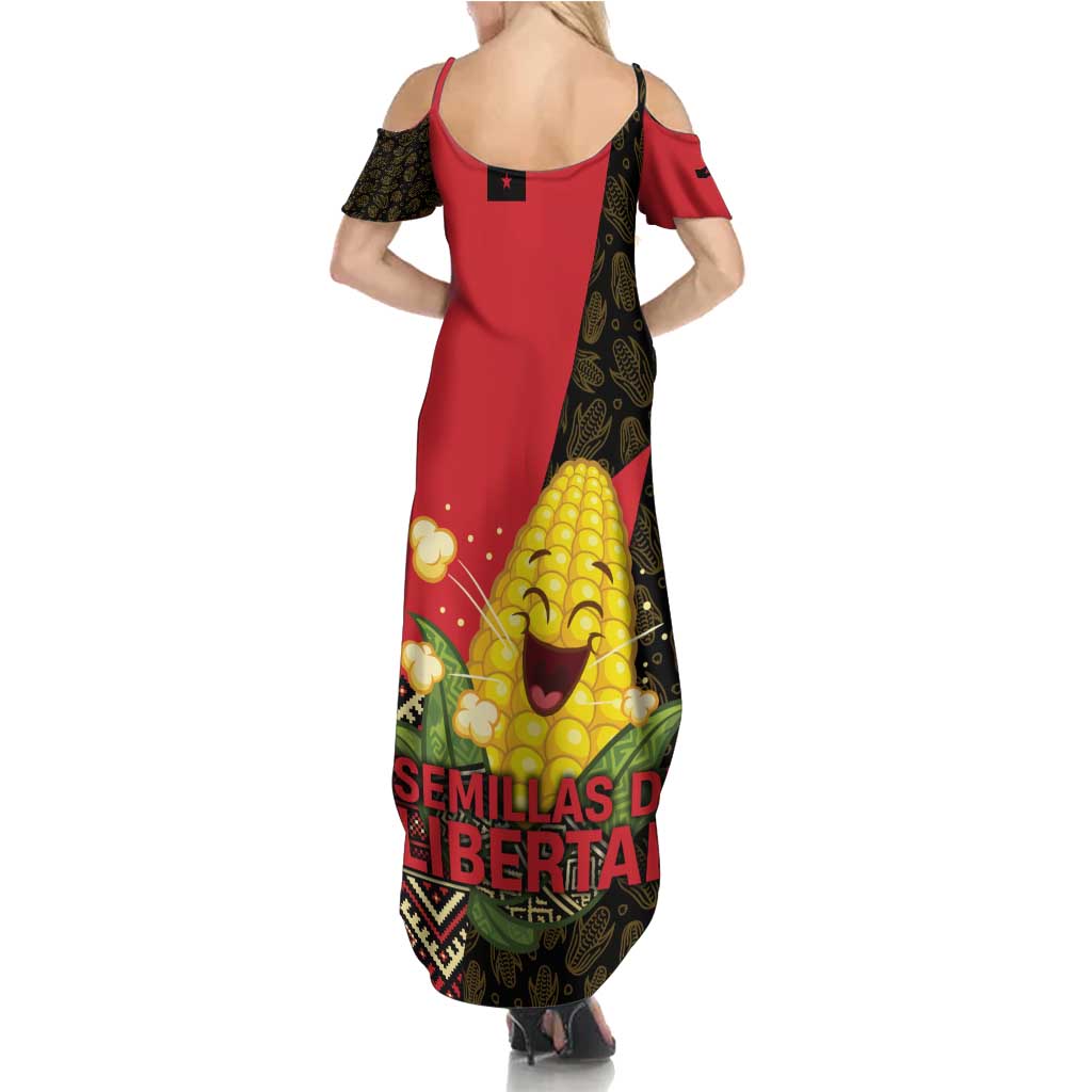 Zapatista Territories Family Matching Summer Maxi Dress and Hawaiian Shirt Mexico with Corn Graphic and Indigenous Pattern Semillas de Libertad - Wonder Print Shop