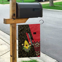 Zapatista Territories Garden Flag Mexico with Corn Graphic and Indigenous Pattern Semillas de Libertad - Wonder Print Shop