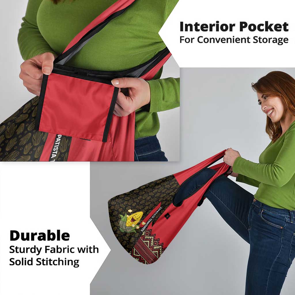 Zapatista Territories Grocery Bag Mexico with Corn Graphic and Indigenous Pattern Semillas de Libertad - Wonder Print Shop