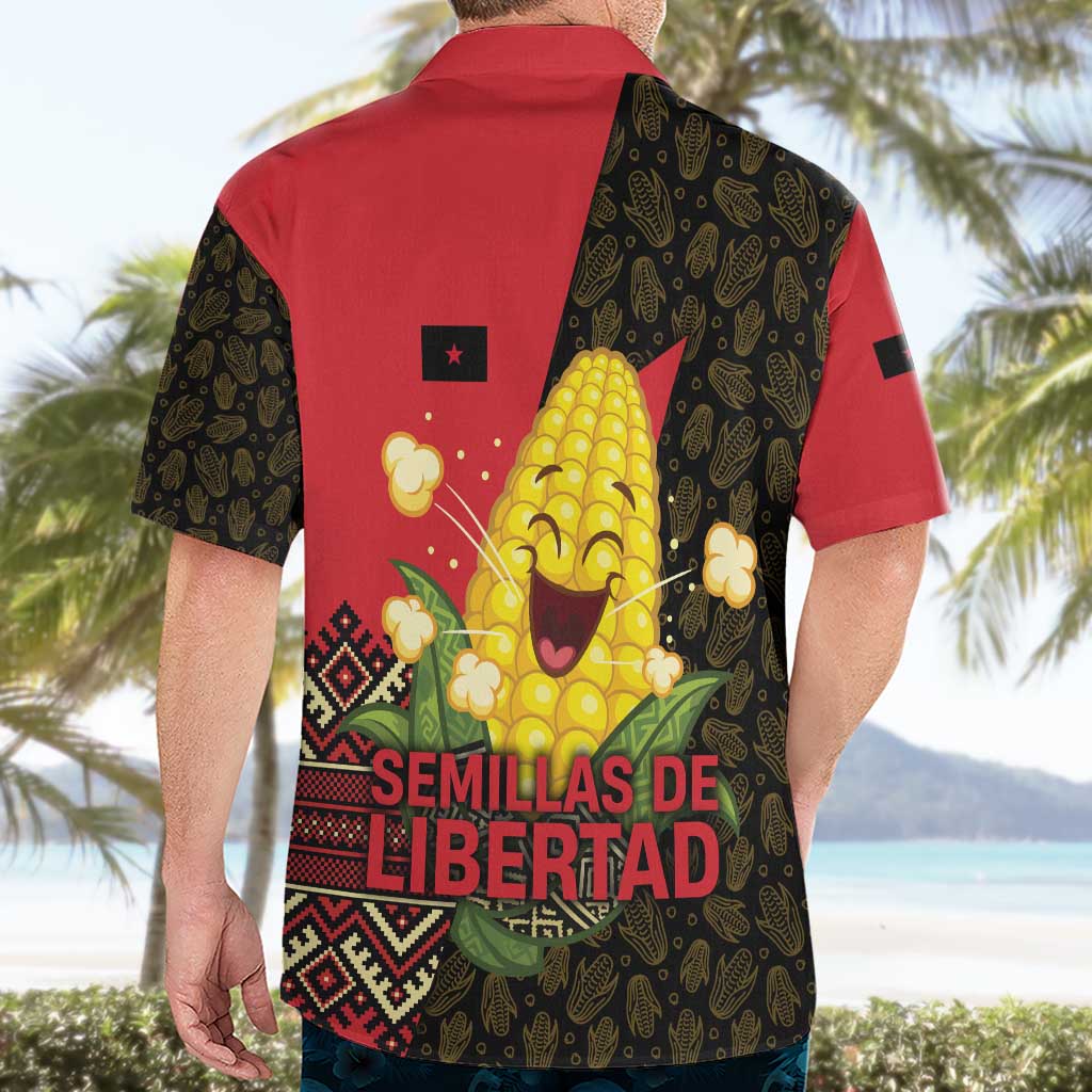 Zapatista Territories Hawaiian Shirt Mexico with Corn Graphic and Indigenous Pattern Semillas de Libertad - Wonder Print Shop