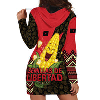 Zapatista Territories Hoodie Dress Mexico with Corn Graphic and Indigenous Pattern Semillas de Libertad - Wonder Print Shop