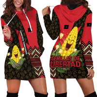 Zapatista Territories Hoodie Dress Mexico with Corn Graphic and Indigenous Pattern Semillas de Libertad - Wonder Print Shop